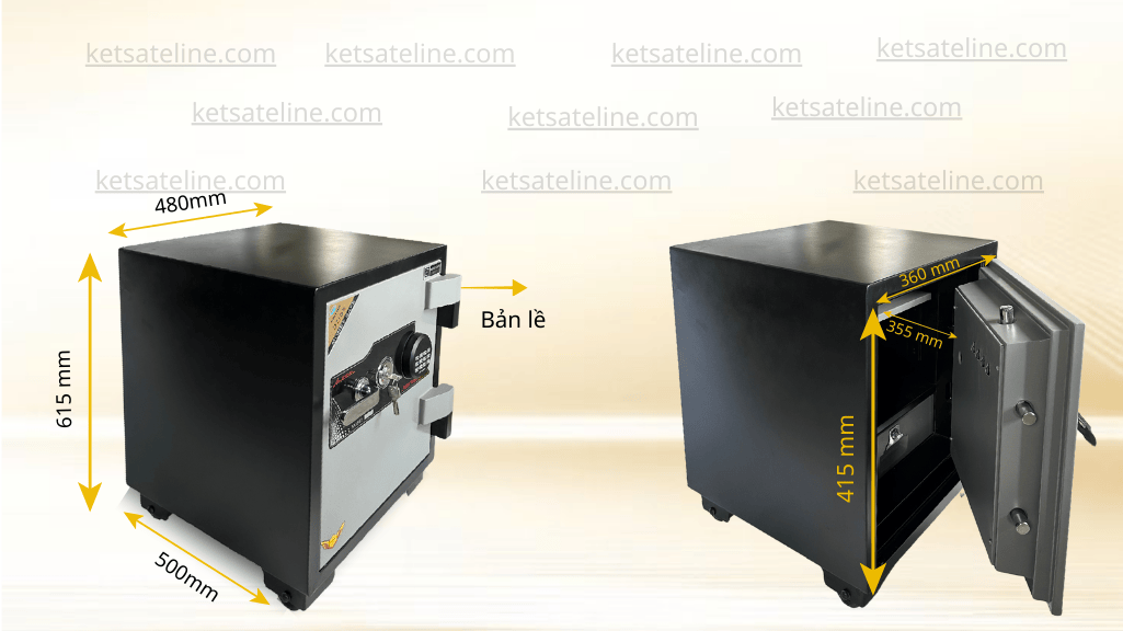 Két sắt chống cháy MONEY MNS-61E ( KHÓA ĐIỆN TỬ LED TRÒN)