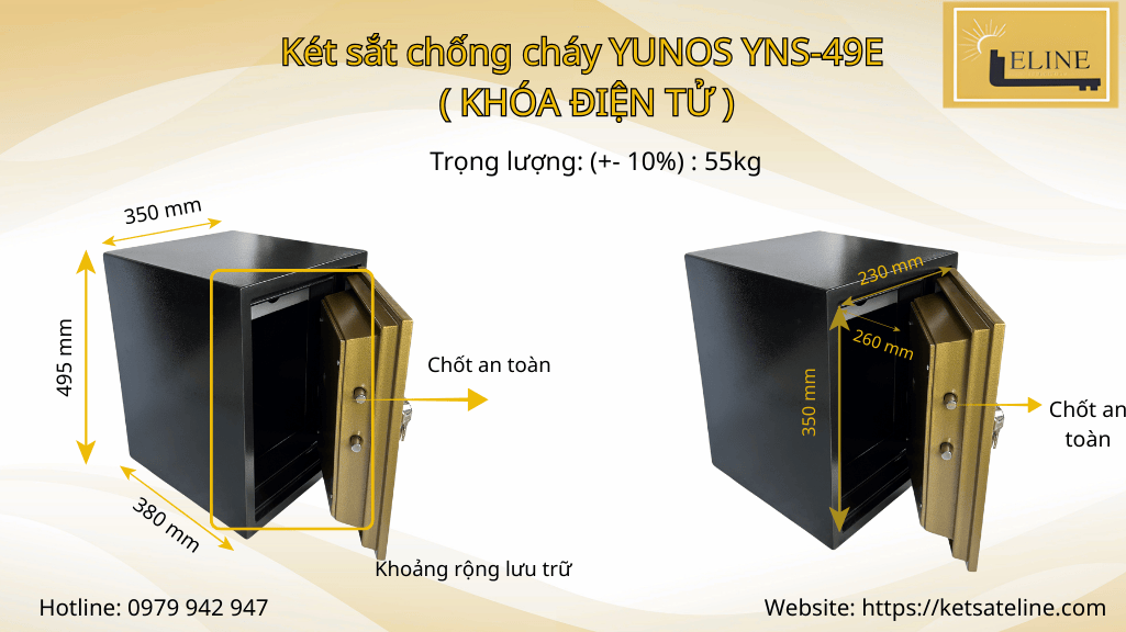 Két sắt chống cháy YUNOS YNS-49E ( KHÓA ĐIỆN TỬ )