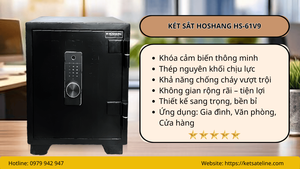 Két sắt HOSHANG HS-61V9 Khóa kết nối với điện thoại