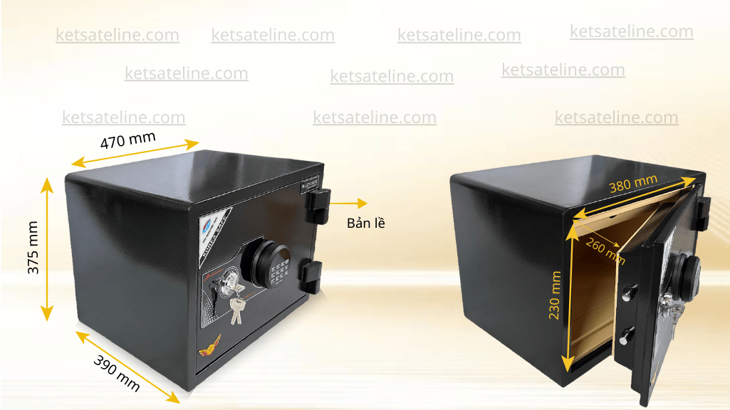 Két sắt chống cháy LION LNS-35E ( KHÓA ĐIỆN TỬ LED TRÒN)