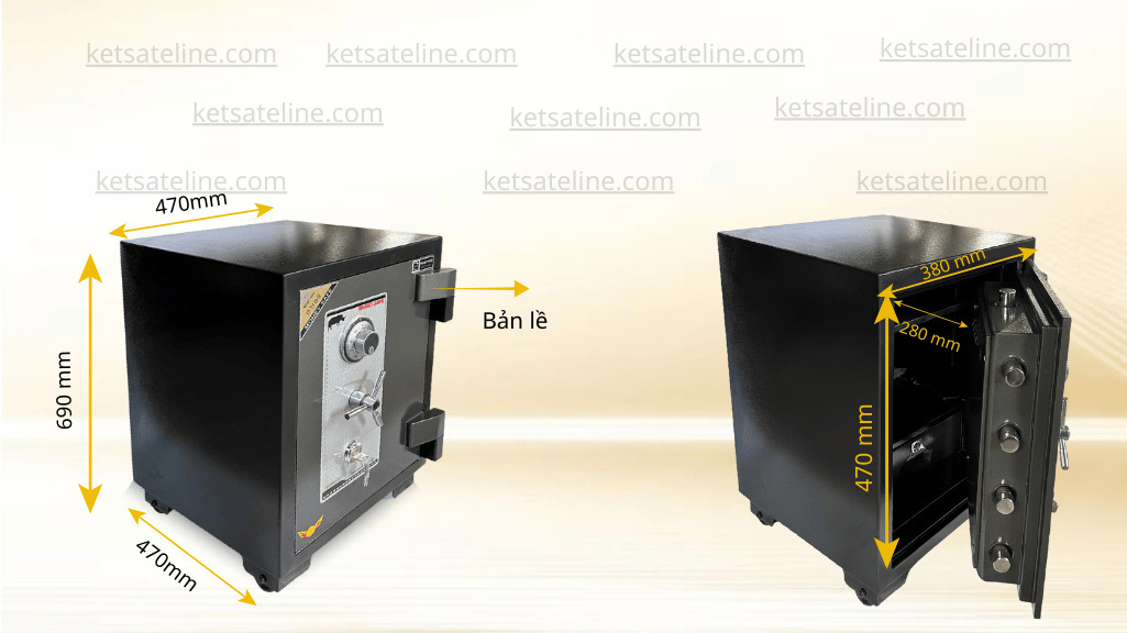 Két sắt chịu lực Money MNS-69 khóa cơ