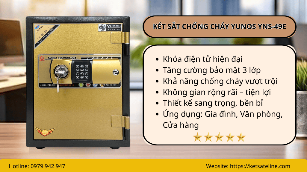 Két sắt chống cháy YUNOS YNS-49E ( KHÓA ĐIỆN TỬ )