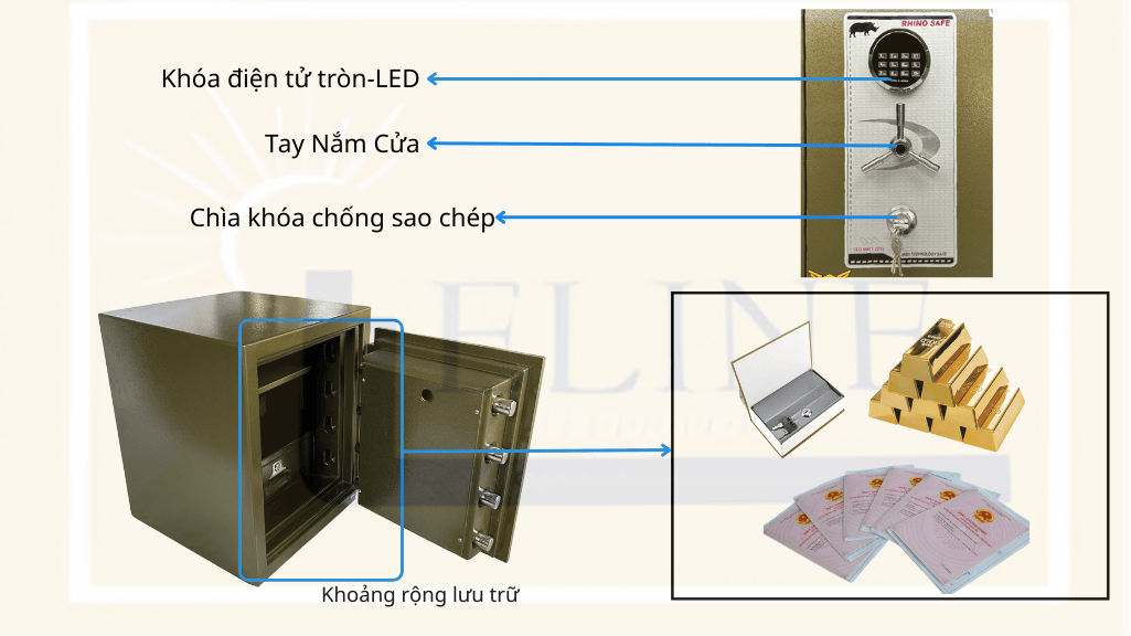 Két sắt chịu lực YUNOS YNS-56E (điện tử tròn-LED)
