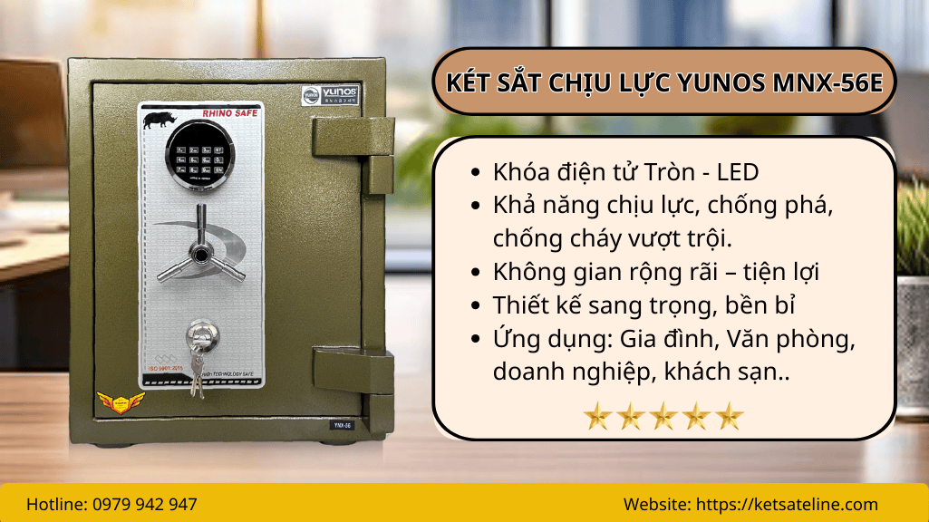 Két sắt chịu lực YUNOS YNS-56E (điện tử tròn-LED)