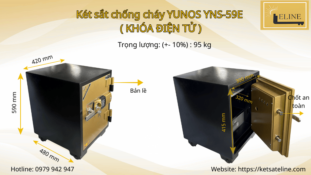 Két sắt chống cháy YUNOS YNS-59E (Khóa điện tử)