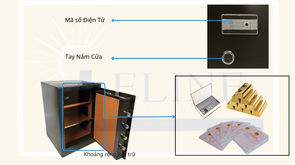 Két sắt ELINE EN-600V8 Khóa kết nối được với dt