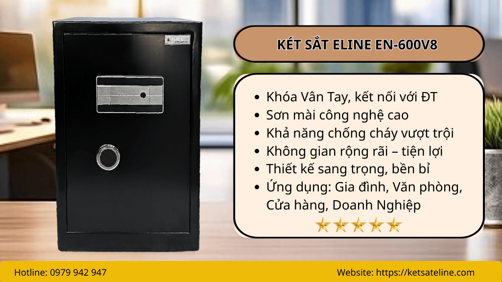Két sắt ELINE EN-600V8 Khóa kết nối được với dt